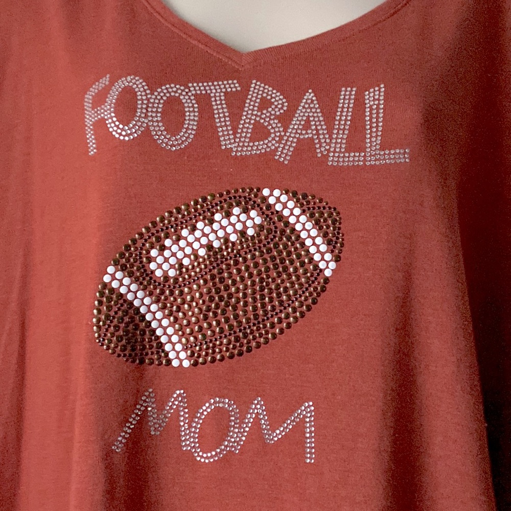 CJ Banks “Football Mom” Bling 3/4 Length Sleeve T-Shirt Size 3X - Picture 2 of 6